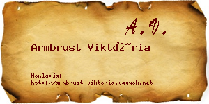 Armbrust Viktória névjegykártya